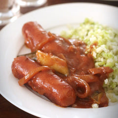 Keto Store NZ Recipe Inspiration Devilled Sausages Dinner by Abi Vasey