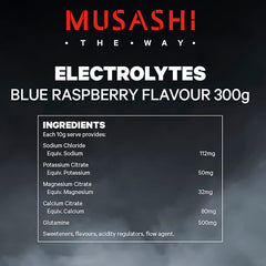 Keto Store NZ | Musashi Electrolytes Blue Raspberry Nutrition information