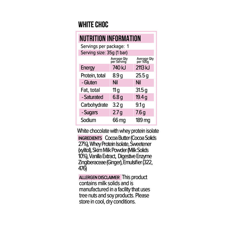 Keto Store NZ | Vitawerx White 35gm | Nutrition Info