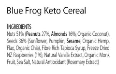 Keto Store NZ | Blue Frog Keto Almond Peanut Raspberry Cereal Ingredients