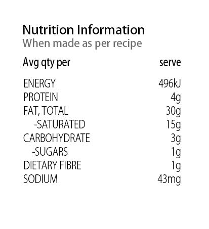 Keto Store NZ | Nutrition Information Choc Pudding